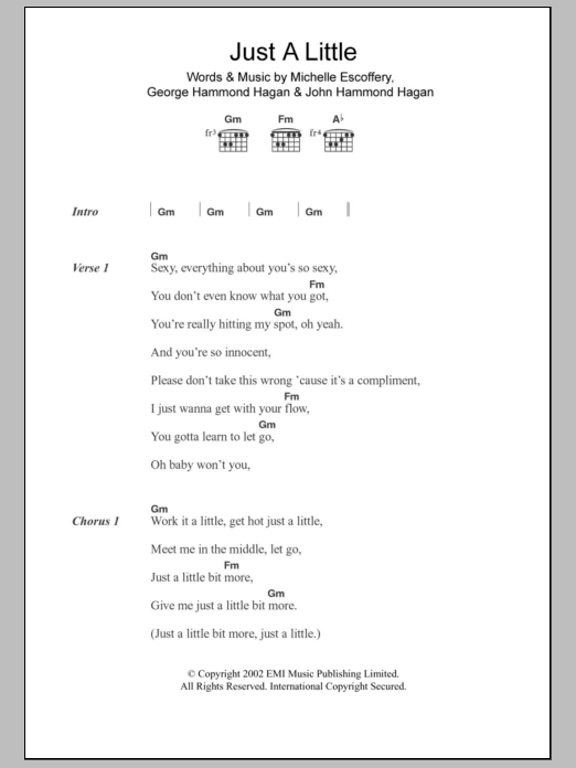 Liberty X Just A Little sheet music notes and chords. Download Printable PDF.