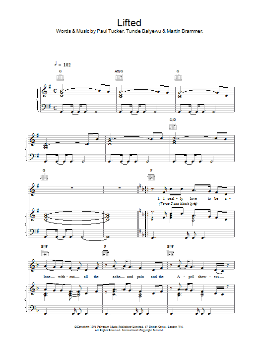 The Lighthouse Family Lifted sheet music notes and chords. Download Printable PDF.