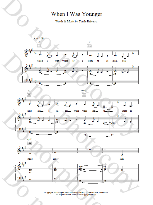 Learn to play The Lighthouse Family When I Was Younger sheet music for Piano, Vocal & Guitar Chords in minutes. Price: 7.8900$ The Lighthouse Family When I Was Younger sheet music notes and chords arranged for Piano, Vocal & Guitar Chords