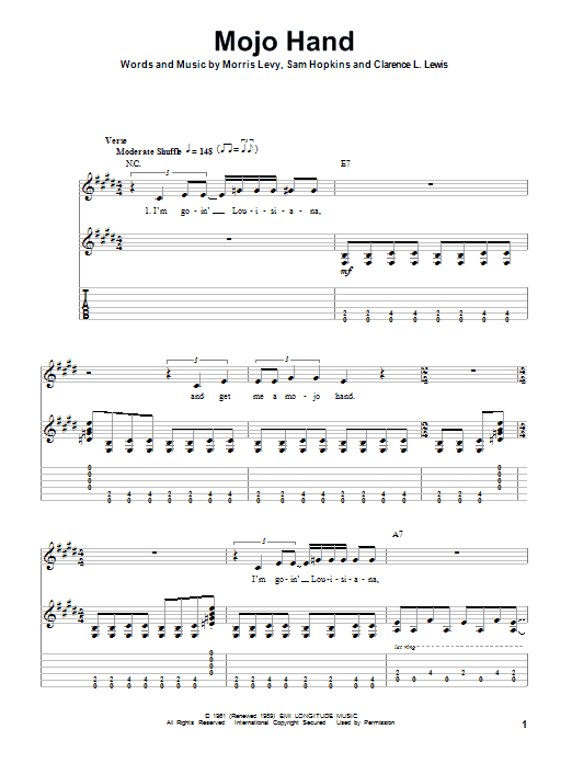 Lightnin' Hopkins Mojo Hand sheet music notes and chords. Download Printable PDF.