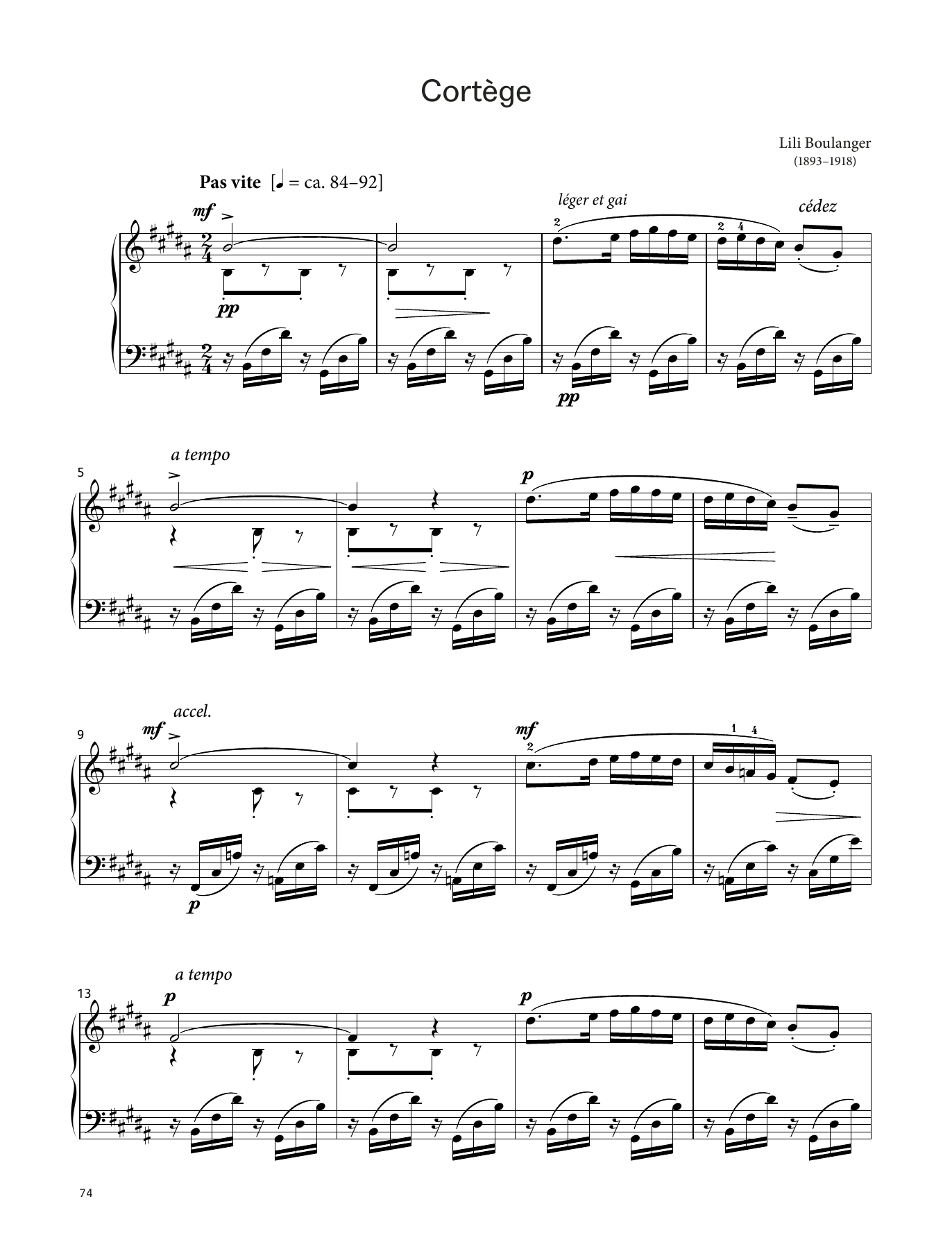Learn to play Lili Boulanger Cortège (LCME Piano 2018 Grade 8 List B) sheet music for Piano Solo in minutes. Price: 5.9900$ Lili Boulanger Cortège (LCME Piano 2018 Grade 8 List B) sheet music notes and chords arranged for Piano Solo