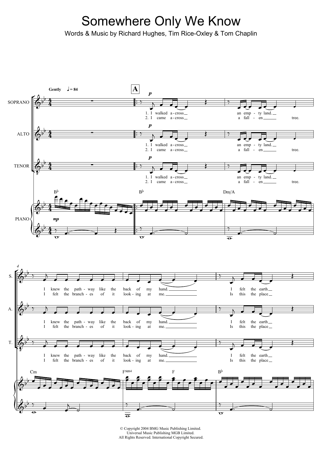 Learn to play Lily Allen Somewhere Only We Know (arr. Mark De-Lisser) sheet music for SAT Choir in minutes. Price: 3.9900$ Lily Allen Somewhere Only We Know (arr. Mark De-Lisser) sheet music notes and chords arranged for SAT Choir
