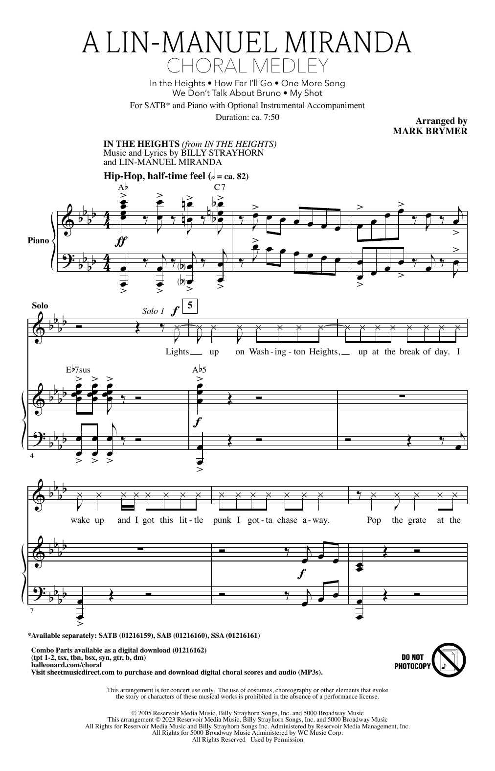 Lin-Manuel Miranda A Lin-Manuel Miranda Choral Medley (arr. Mark Brymer) sheet music notes and chords. Download Printable PDF.