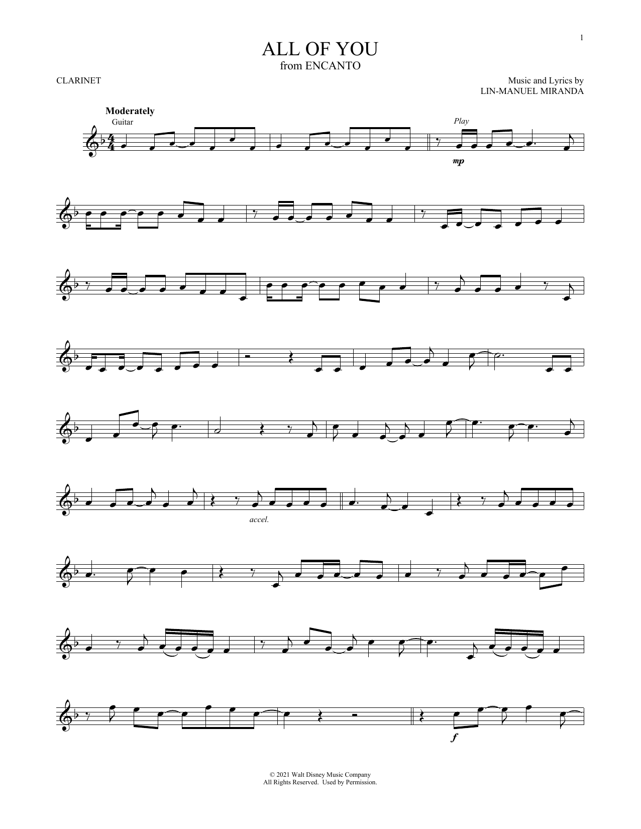 Lin-Manuel Miranda All Of You (from Encanto) sheet music notes and chords arranged for Flute Solo