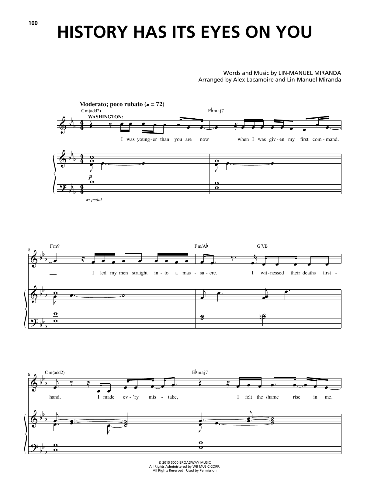 Lin-Manuel Miranda History Has Its Eyes On You (from Hamilton) sheet music notes and chords. Download Printable PDF.