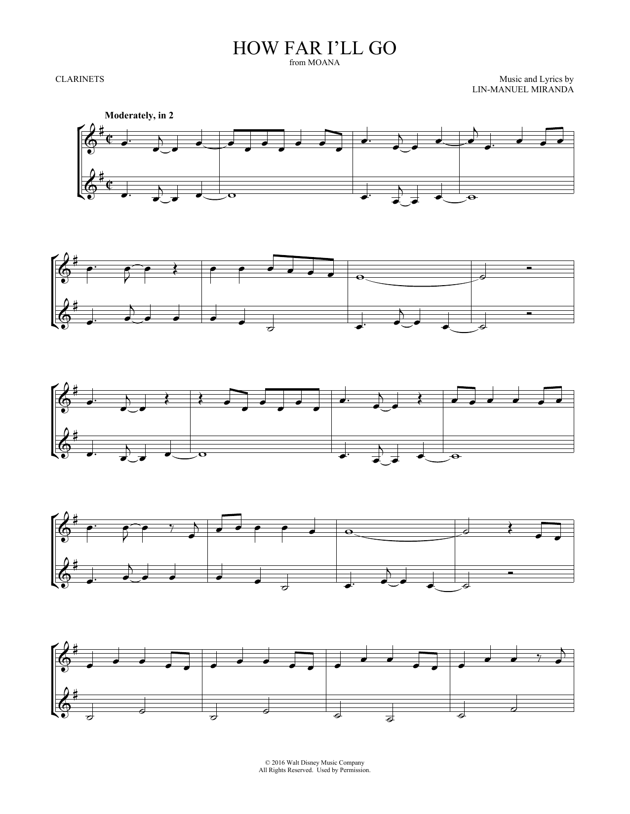 Lin-Manuel Miranda How Far I'll Go (from Moana) sheet music notes and chords. Download Printable PDF.