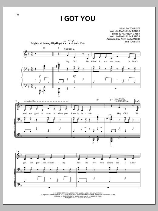 Lin-Manuel Miranda I Got You (from Bring It On: The Musical) sheet music notes and chords. Download Printable PDF.