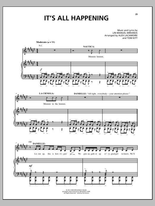 Lin-Manuel Miranda It's All Happening (from Bring It On: The Musical) sheet music notes and chords. Download Printable PDF.