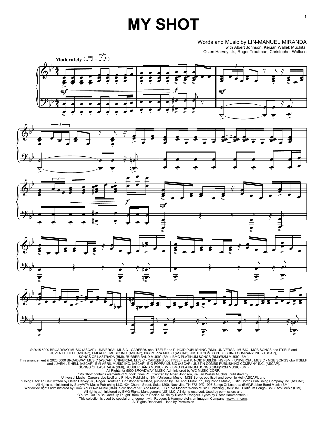 Lin-Manuel Miranda My Shot (from Hamilton) (arr. David Pearl) sheet music notes and chords. Download Printable PDF.