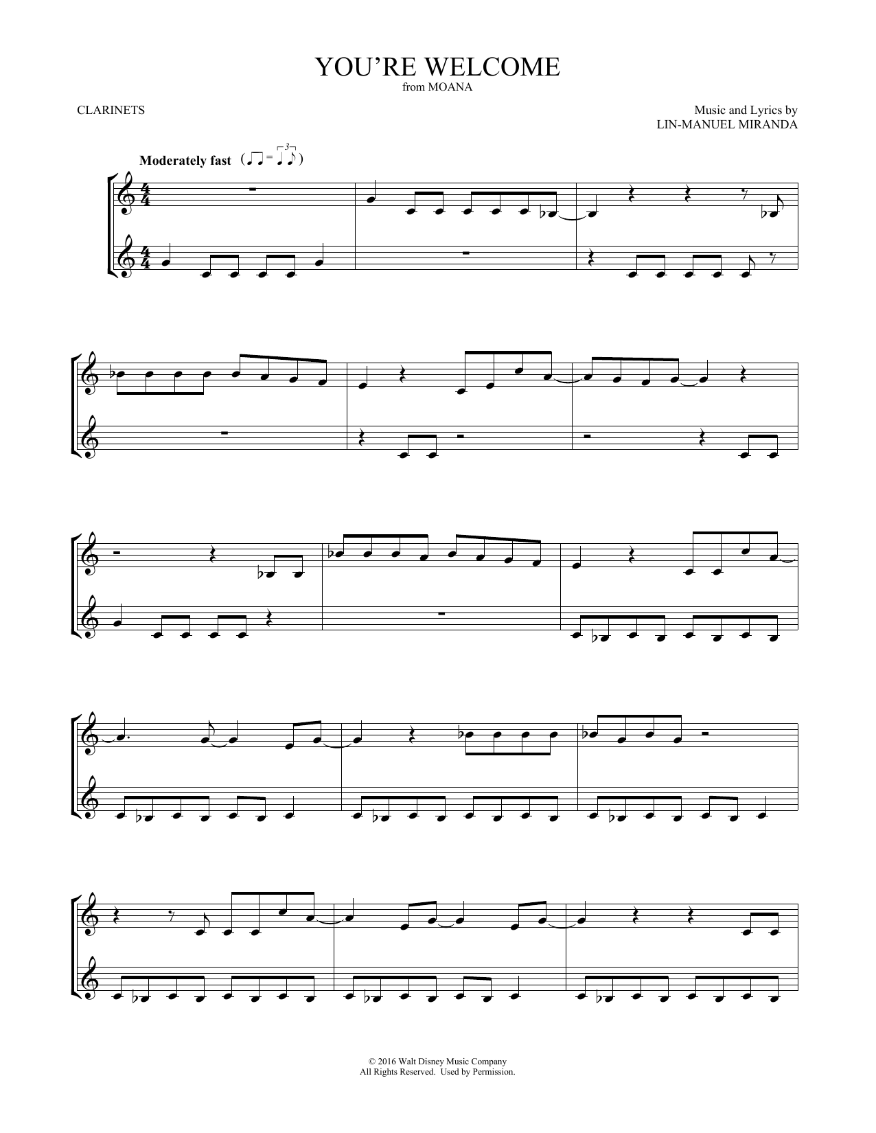 Lin-Manuel Miranda You're Welcome (from Moana) (arr. Mark Phillips) sheet music notes and chords. Download Printable PDF.