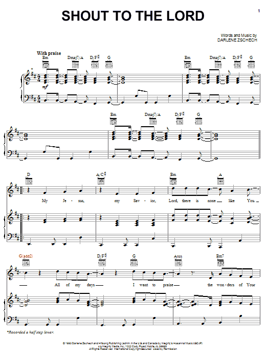 Lincoln Brewster Shout To The Lord sheet music notes and chords. Download Printable PDF.