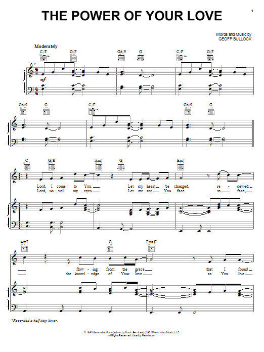 Lincoln Brewster The Power Of Your Love sheet music notes and chords. Download Printable PDF.