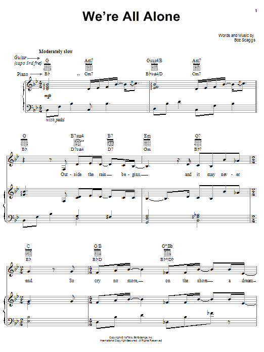 Linda Eder We're All Alone sheet music notes and chords. Download Printable PDF.