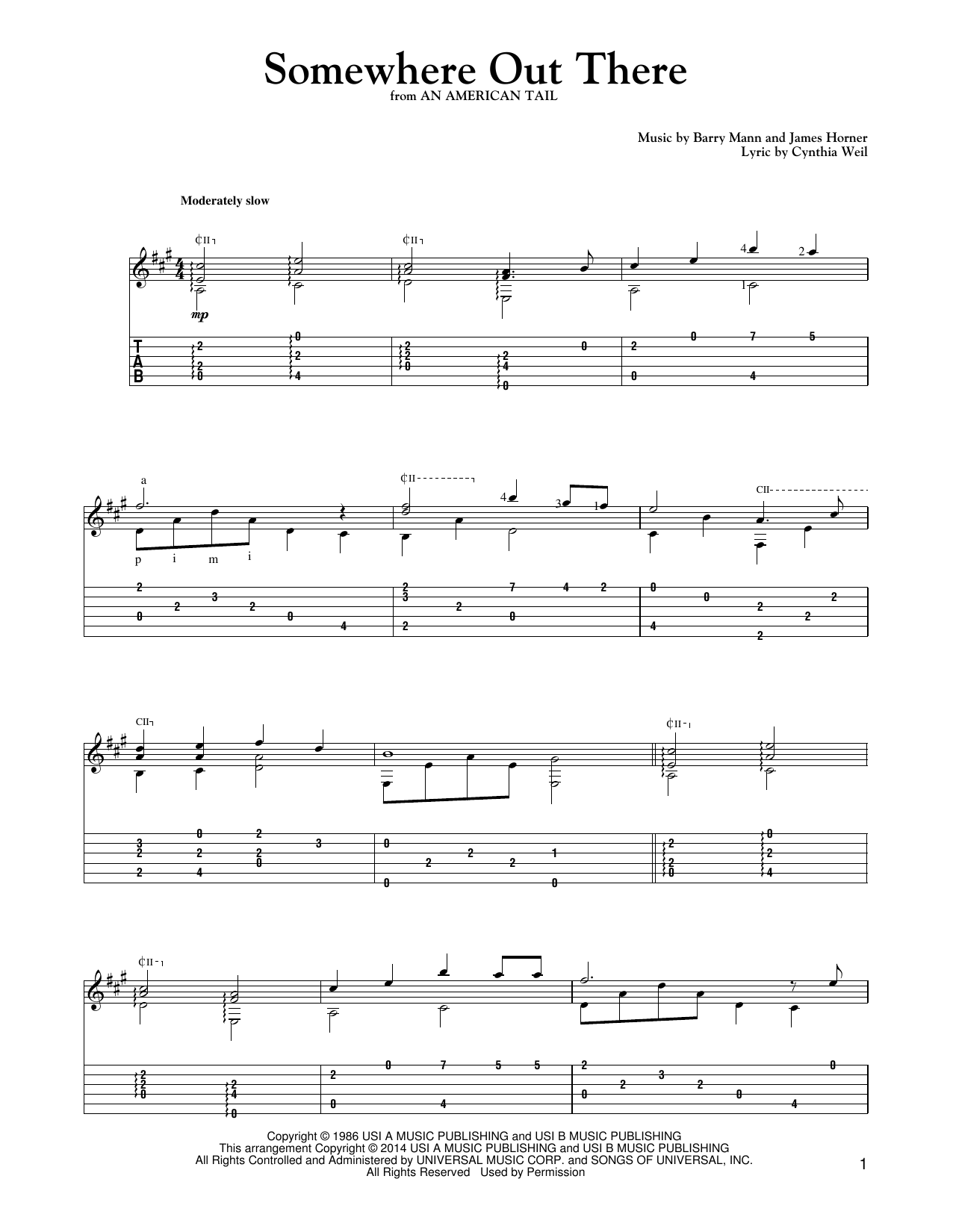 Mark Phillips Somewhere Out There sheet music notes and chords. Download Printable PDF.