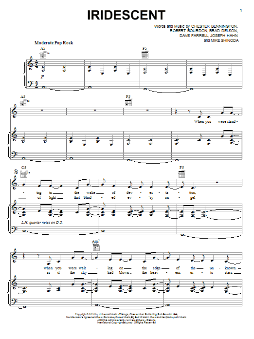 Linkin Park Iridescent sheet music notes and chords. Download Printable PDF.