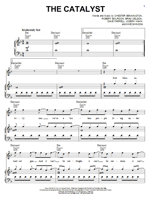 Linkin Park The Catalyst sheet music notes and chords. Download Printable PDF.