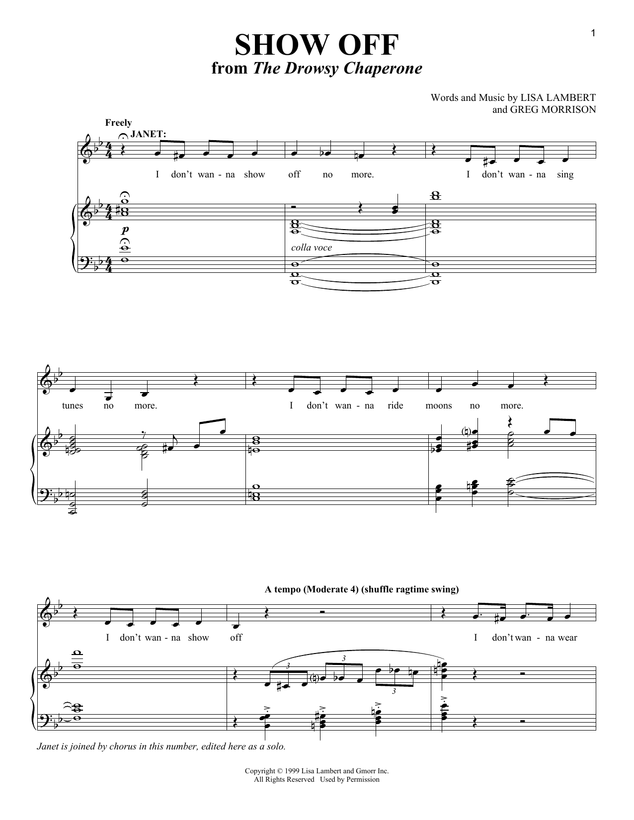 Lisa Lambert Show Off sheet music notes and chords. Download Printable PDF.