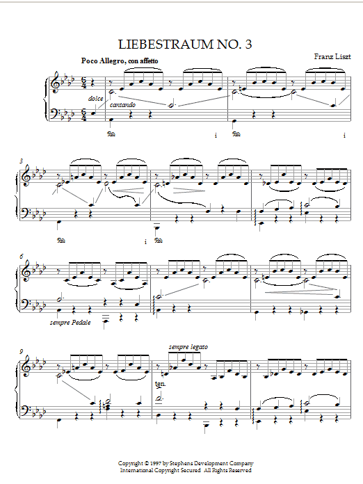 Learn to play Franz Liszt Liebestraum No.3 (Dream Of Love) sheet music for Piano Solo in minutes. Price: 7.8900$ Franz Liszt Liebestraum No.3 (Dream Of Love) sheet music notes and chords arranged for Piano Solo