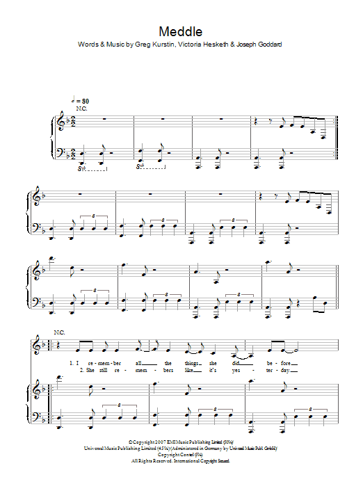 Learn to play Little Boots Meddle sheet music for Piano, Vocal & Guitar Chords in minutes. Price: 7.8900$ Little Boots Meddle sheet music notes and chords arranged for Piano, Vocal & Guitar Chords