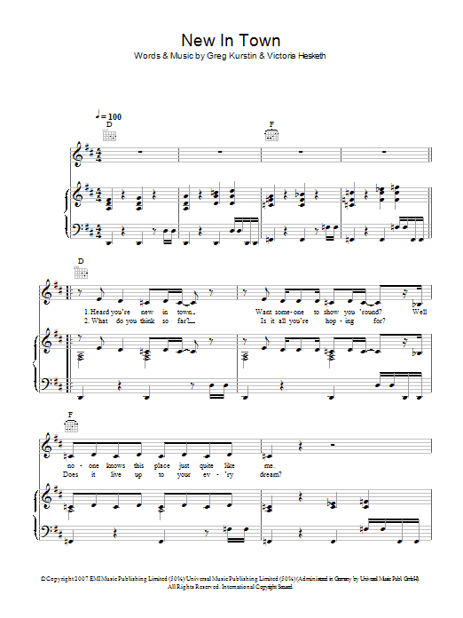 Learn to play Little Boots New In Town sheet music for Piano, Vocal & Guitar Chords in minutes. Price: 7.8900$ Little Boots New In Town sheet music notes and chords arranged for Piano, Vocal & Guitar Chords