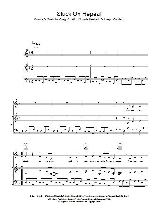 Learn to play Little Boots Stuck On Repeat sheet music for Piano, Vocal & Guitar Chords in minutes. Price: 7.8900$ Little Boots Stuck On Repeat sheet music notes and chords arranged for Piano, Vocal & Guitar Chords
