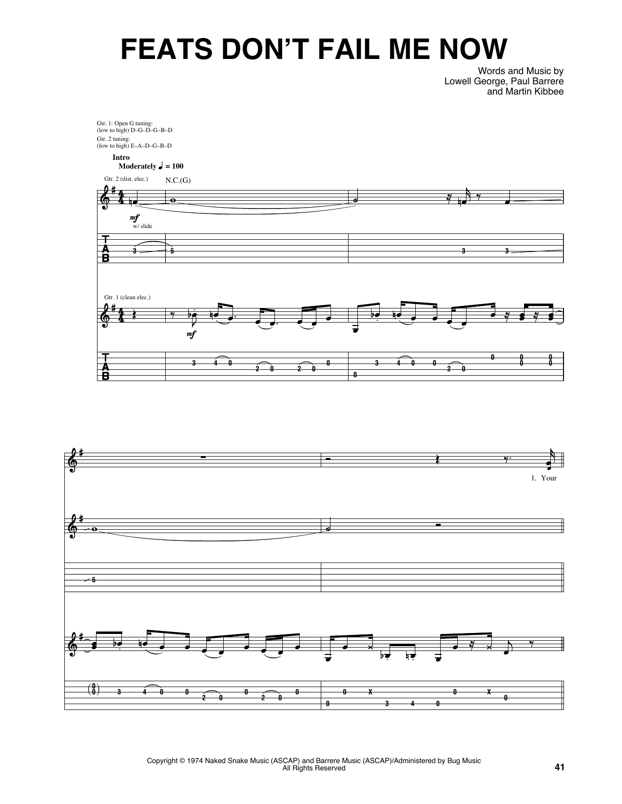 Learn to play Little Feat Feats Don't Fail Me Now sheet music for Guitar Tab in minutes. Price: 7.8900$ Little Feat Feats Don't Fail Me Now sheet music notes and chords arranged for Guitar Tab