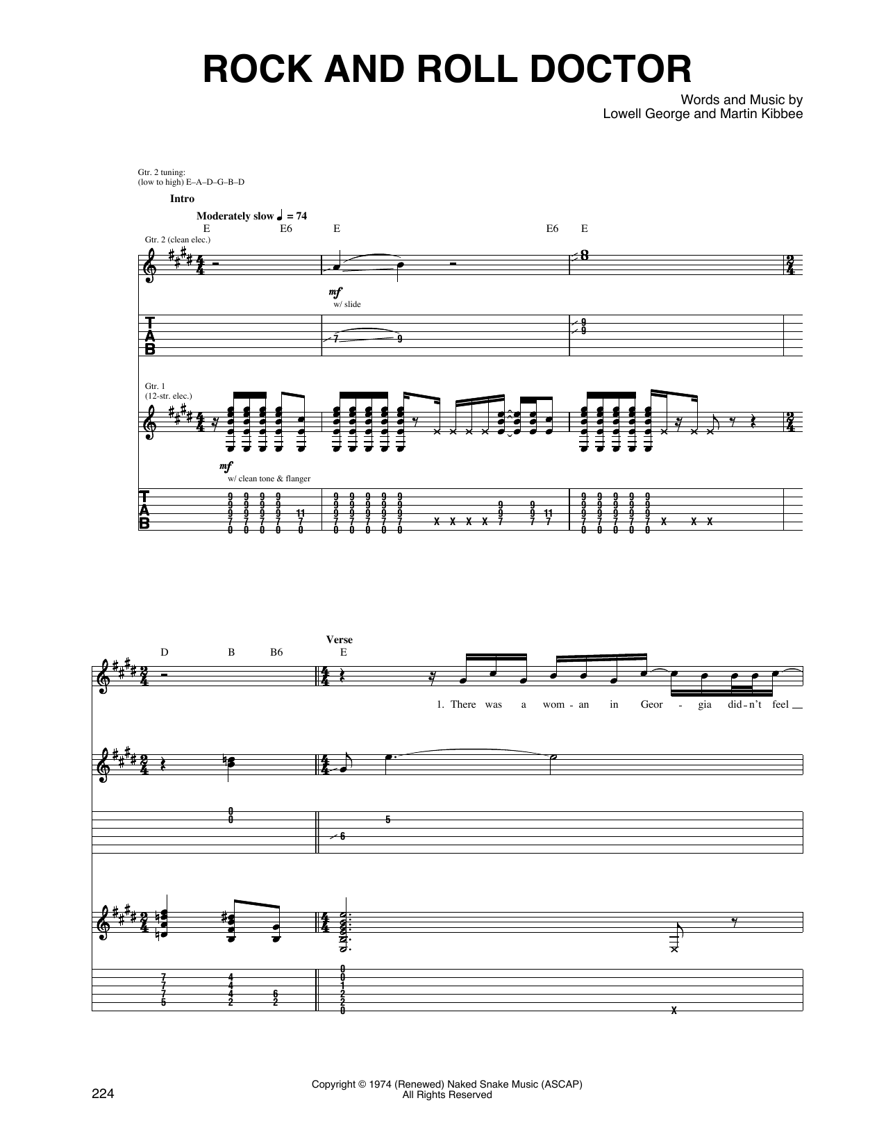 Learn to play Little Feat Rock And Roll Doctor sheet music for Guitar Tab in minutes. Price: 7.8900$ Little Feat Rock And Roll Doctor sheet music notes and chords arranged for Guitar Tab