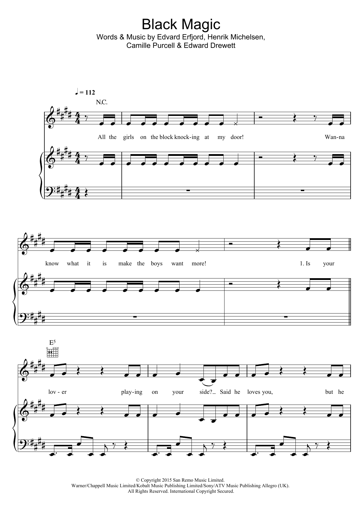 Little Mix Black Magic sheet music notes and chords. Download Printable PDF.