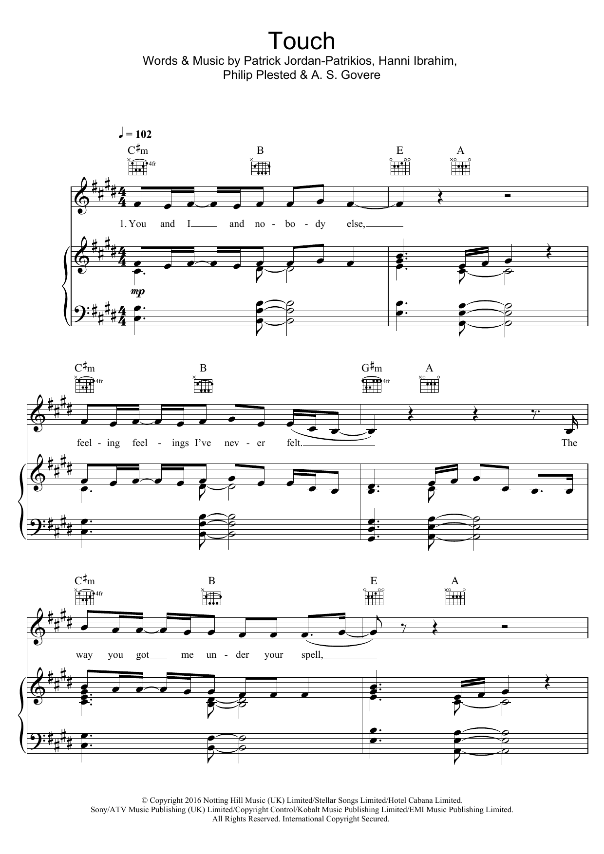 Little Mix Touch sheet music notes and chords. Download Printable PDF.