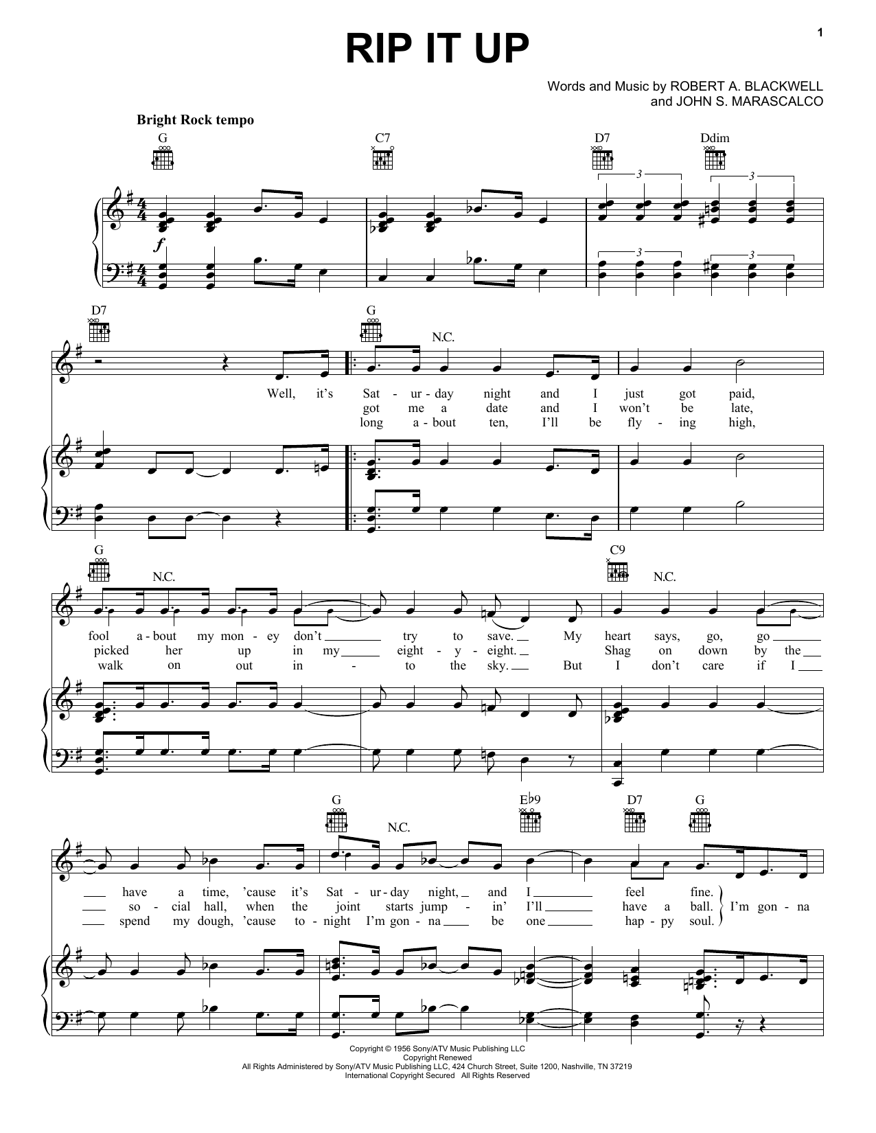 Learn to play Little Richard Rip It Up sheet music for Piano, Vocal & Guitar Chords (Right-Hand Melody) in minutes. Price: 7.8900$ Little Richard Rip It Up sheet music notes and chords arranged for Piano, Vocal & Guitar Chords (Right-Hand Melody)