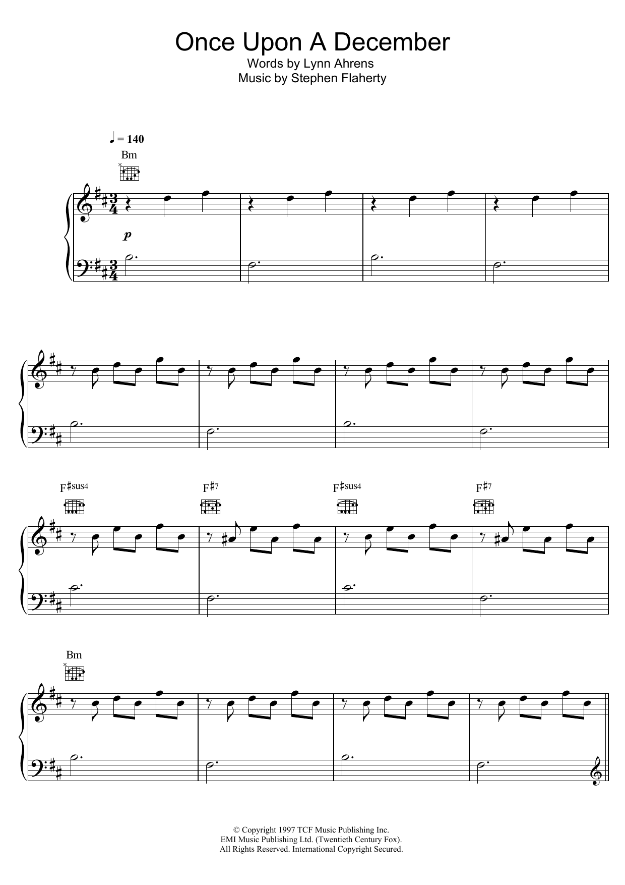 Liz Callaway Once Upon A December (from Anastasia) sheet music notes and chords. Download Printable PDF.