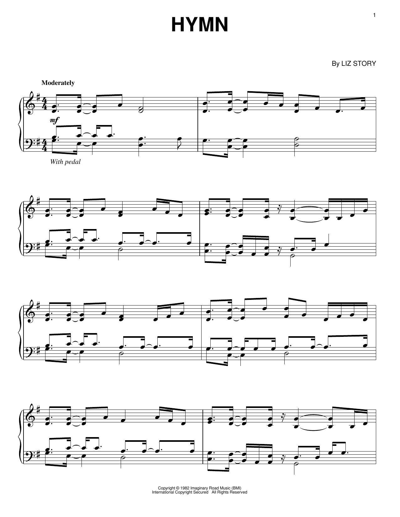 Liz Story Hymn sheet music notes and chords. Download Printable PDF.