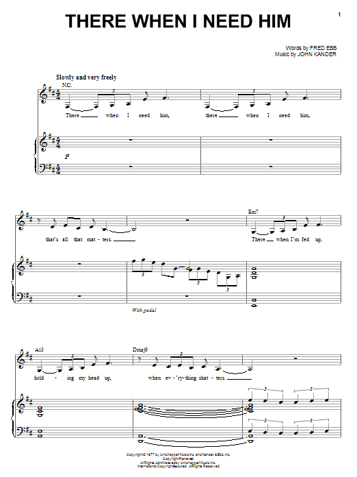 Learn to play Liza Minnelli There When I Need Him sheet music for Piano & Vocal in minutes. Price: 7.8900$ Liza Minnelli There When I Need Him sheet music notes and chords arranged for Piano & Vocal