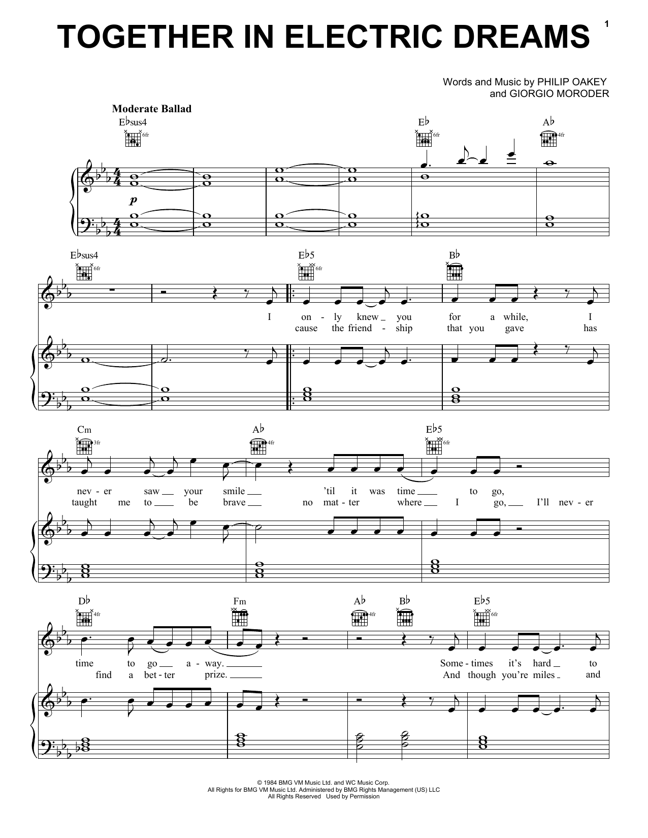 Lola Young (John Lewis 2021) Together In Electric Dreams sheet music notes and chords. Download Printable PDF.