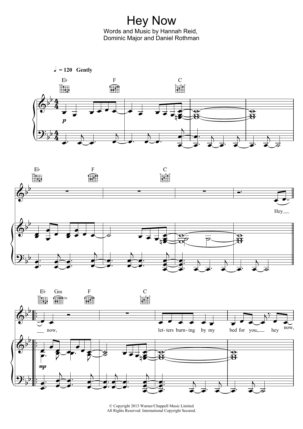 London Grammar Hey Now sheet music notes and chords. Download Printable PDF.