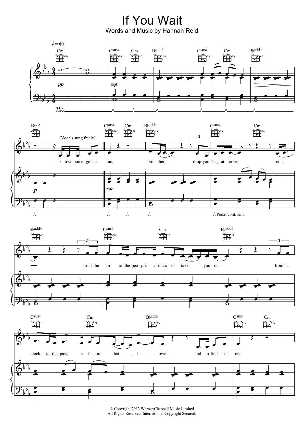 London Grammar If You Wait sheet music notes and chords. Download Printable PDF.