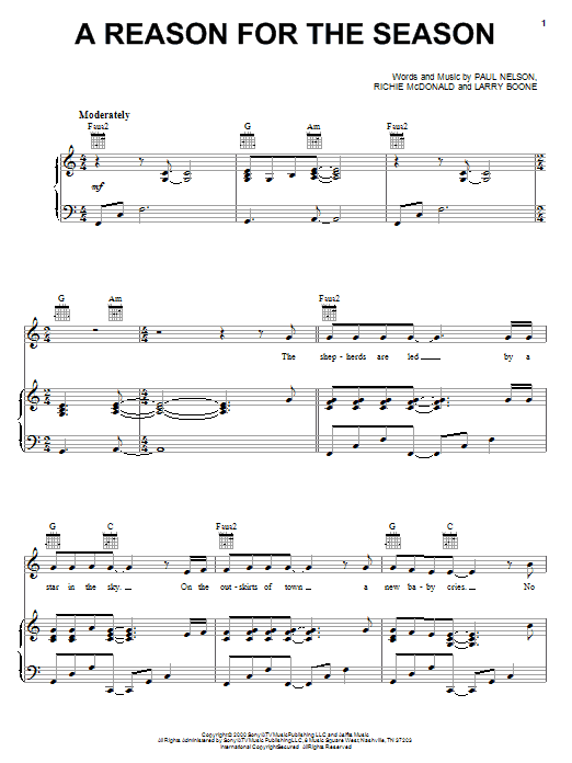 Learn to play Lonestar A Reason For The Season sheet music for Piano, Vocal & Guitar Chords (Right-Hand Melody) in minutes. Price: 7.8900$ Lonestar A Reason For The Season sheet music notes and chords arranged for Piano, Vocal & Guitar Chords (Right-Hand Melody)