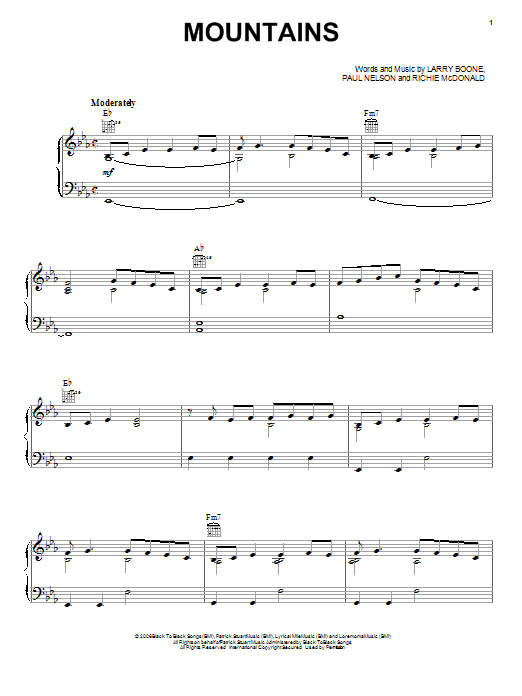 Learn to play Lonestar Mountains sheet music for Piano, Vocal & Guitar Chords (Right-Hand Melody) in minutes. Price: 7.8900$ Lonestar Mountains sheet music notes and chords arranged for Piano, Vocal & Guitar Chords (Right-Hand Melody)