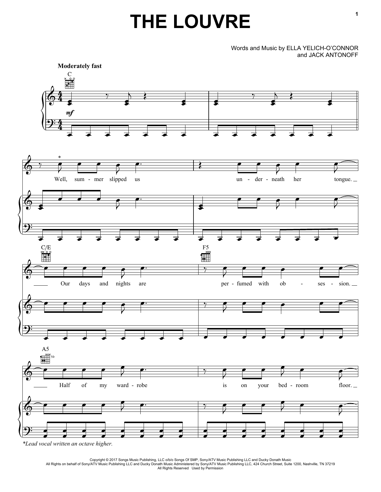 Learn to play Lorde The Louvre sheet music for Piano, Vocal & Guitar Chords (Right-Hand Melody) in minutes. Price: 7.8900$ Lorde The Louvre sheet music notes and chords arranged for Piano, Vocal & Guitar Chords (Right-Hand Melody)