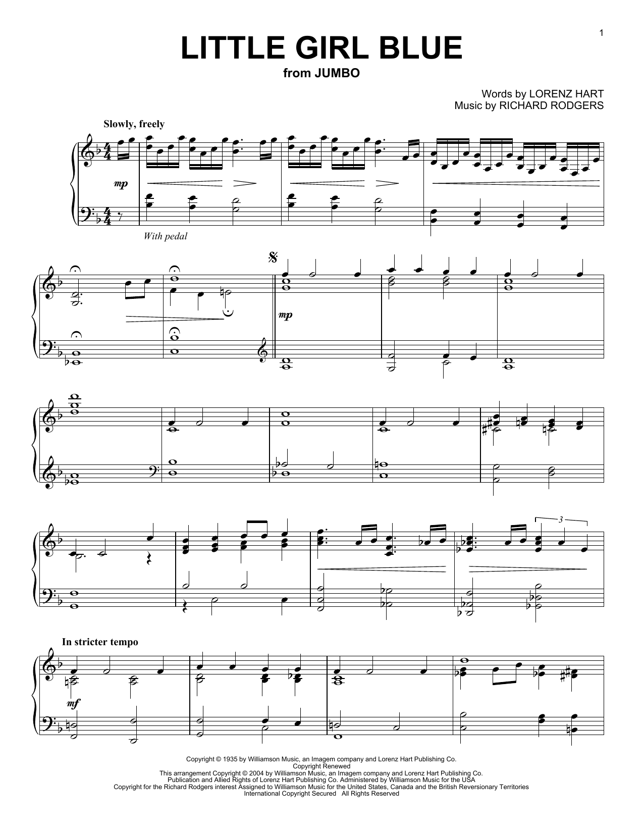 Learn to play Lorenz Hart Little Girl Blue sheet music for Piano Solo in minutes. Price: 7.8900$ Lorenz Hart Little Girl Blue sheet music notes and chords arranged for Piano Solo