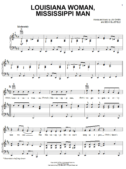 Loretta Lynn Louisiana Woman, Mississippi Man sheet music notes and chords. Download Printable PDF.