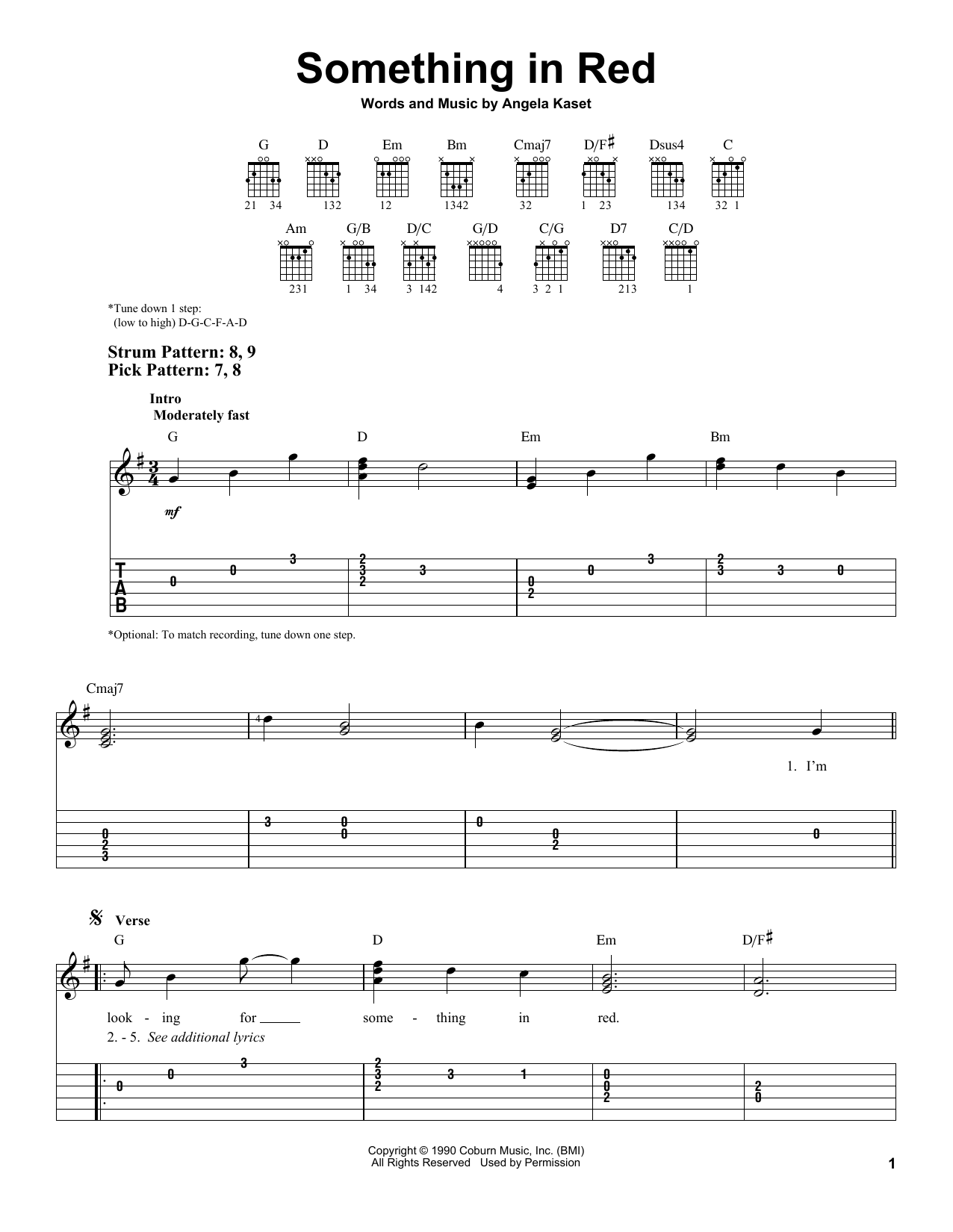 Lorrie Morgan Something In Red sheet music notes and chords. Download Printable PDF.