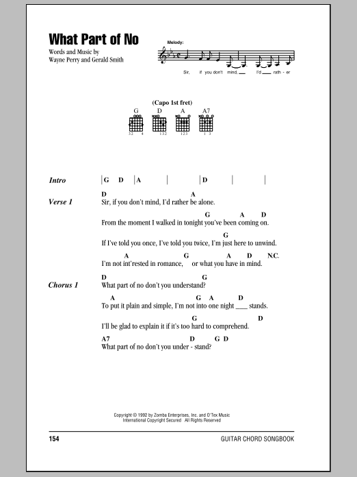 Learn to play Lorrie Morgan What Part Of No sheet music for Piano, Vocal & Guitar Chords (Right-Hand Melody) in minutes. Price: 7.8900$ Lorrie Morgan What Part Of No sheet music notes and chords arranged for Piano, Vocal & Guitar Chords (Right-Hand Melody)