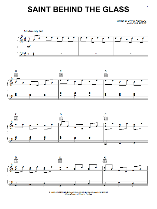 Learn to play Los Lobos Saint Behind The Glass sheet music for Piano, Vocal & Guitar Chords (Right-Hand Melody) in minutes. Price: 7.8900$ Los Lobos Saint Behind The Glass sheet music notes and chords arranged for Piano, Vocal & Guitar Chords (Right-Hand Melody)