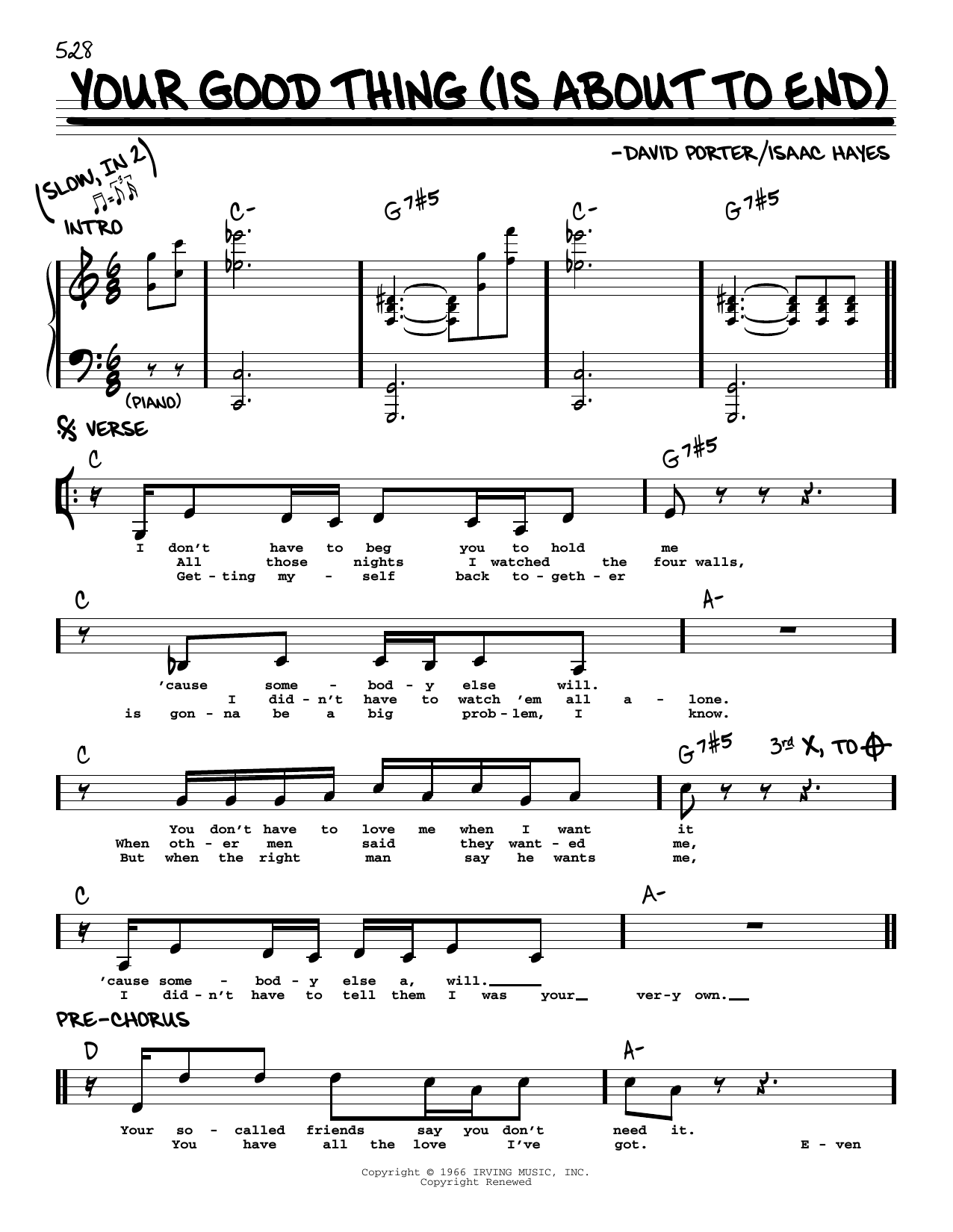 Learn to play Lou Rawls Your Good Thing (Is About To End) sheet music for Real Book – Melody & Chords in minutes. Price: 5.9900$ Lou Rawls Your Good Thing (Is About To End) sheet music notes and chords arranged for Real Book – Melody & Chords