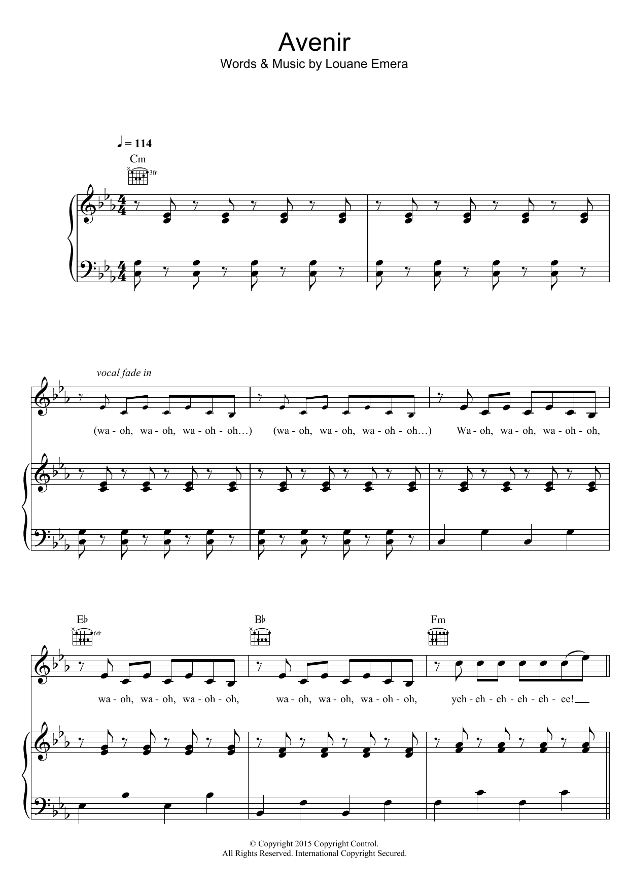 Learn to play Louane Avenir sheet music for Piano, Vocal & Guitar Chords in minutes. Price: 7.8900$ Louane Avenir sheet music notes and chords arranged for Piano, Vocal & Guitar Chords