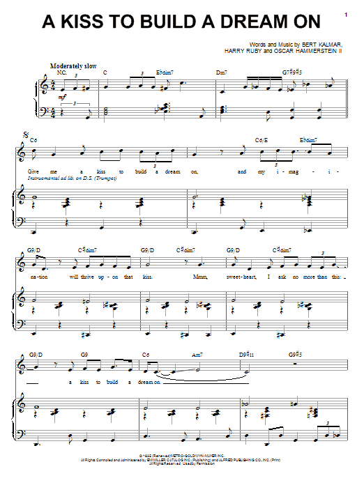 Louis Armstrong A Kiss To Build A Dream On sheet music notes and chords. Download Printable PDF.