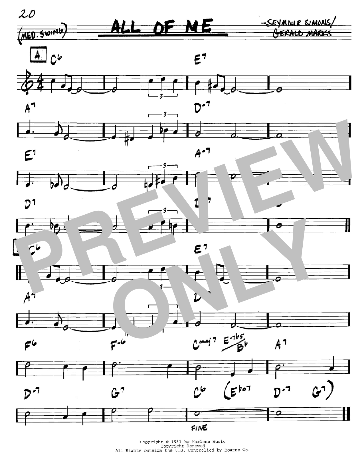 Louis Armstrong All Of Me sheet music notes and chords. Download Printable PDF.