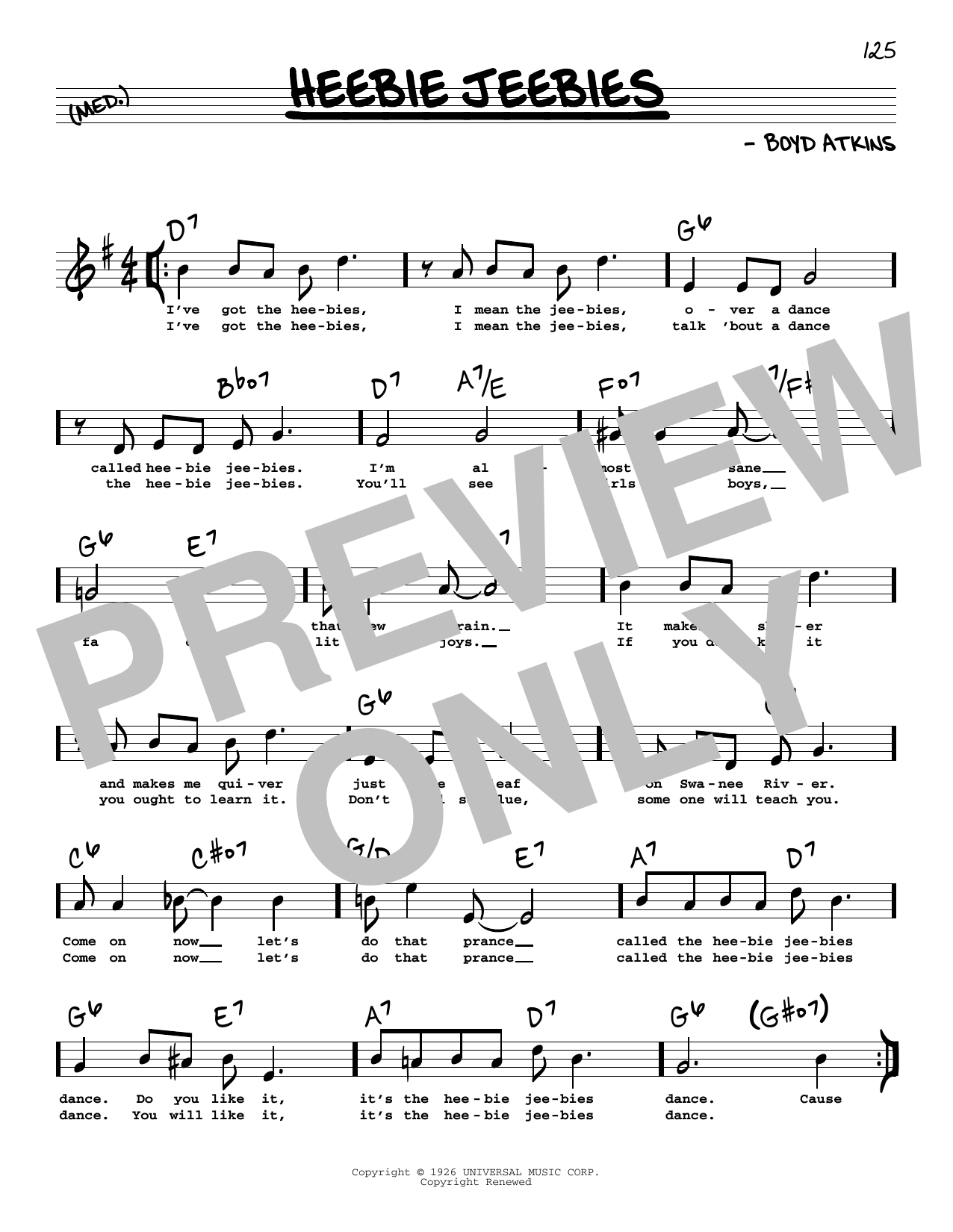 Learn to play Louis Armstrong Heebie Jeebies (High Voice) sheet music for Real Book – Melody, Lyrics & Chords in minutes. Price: 5.9900$ Louis Armstrong Heebie Jeebies (High Voice) sheet music notes and chords arranged for Real Book – Melody, Lyrics & Chords