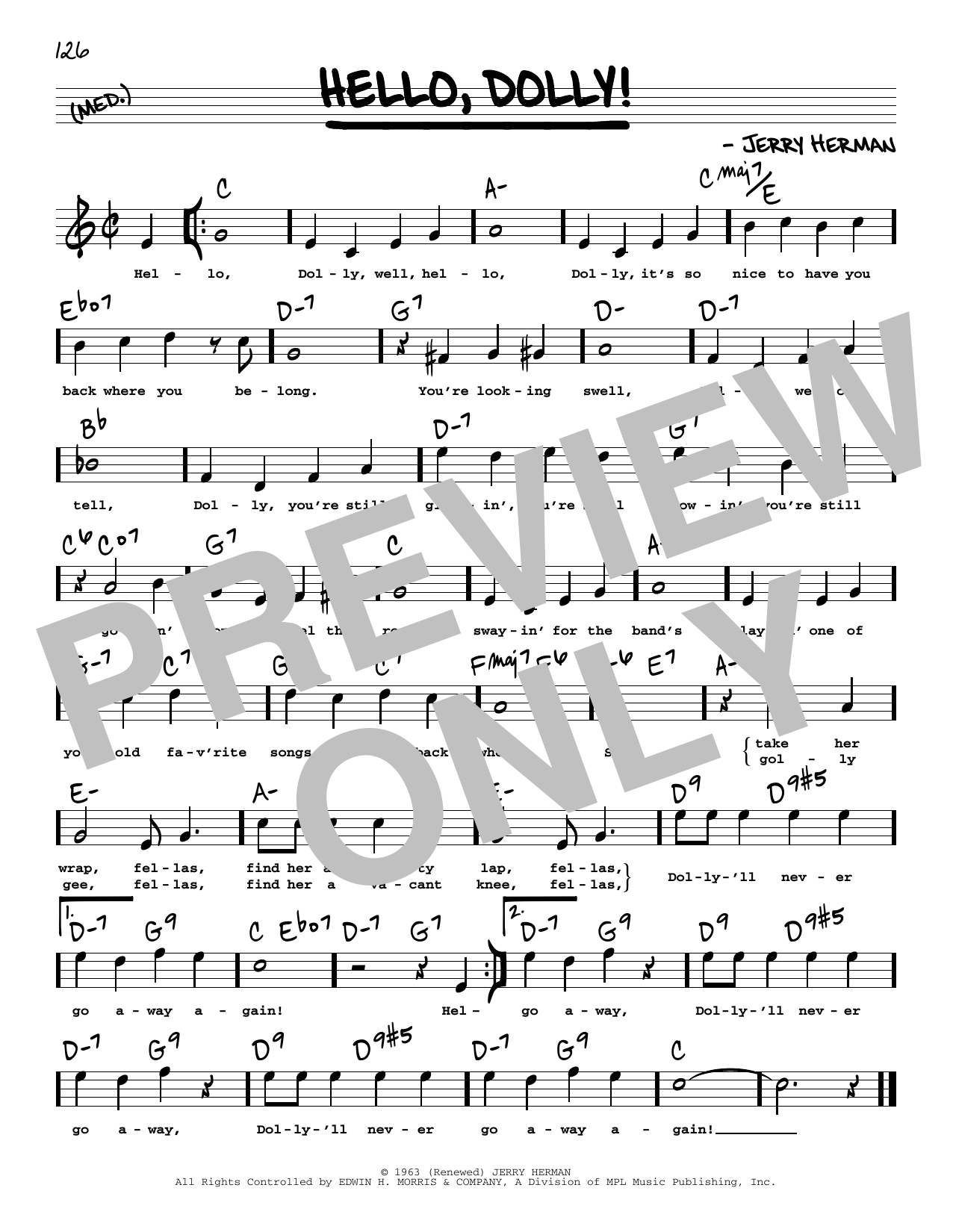 Louis Armstrong Hello, Dolly! (High Voice) sheet music notes and chords. Download Printable PDF.